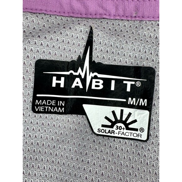 Habit River Guide Short Sleeve Button Up Shirt UPF 30+ Purple Size M Medium EUC! - Picture 5 of 5